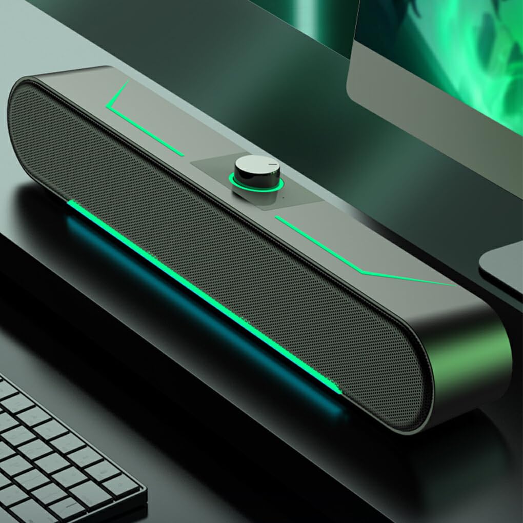 Siduytin Bluetooth Speaker with RGB LED Lights - Portable Wireless Speaker with High-Fidelity Sound for Laptop, PC, Gaming, and Outdoor Use | Perfect for Parties, Travel & Home Entertainment