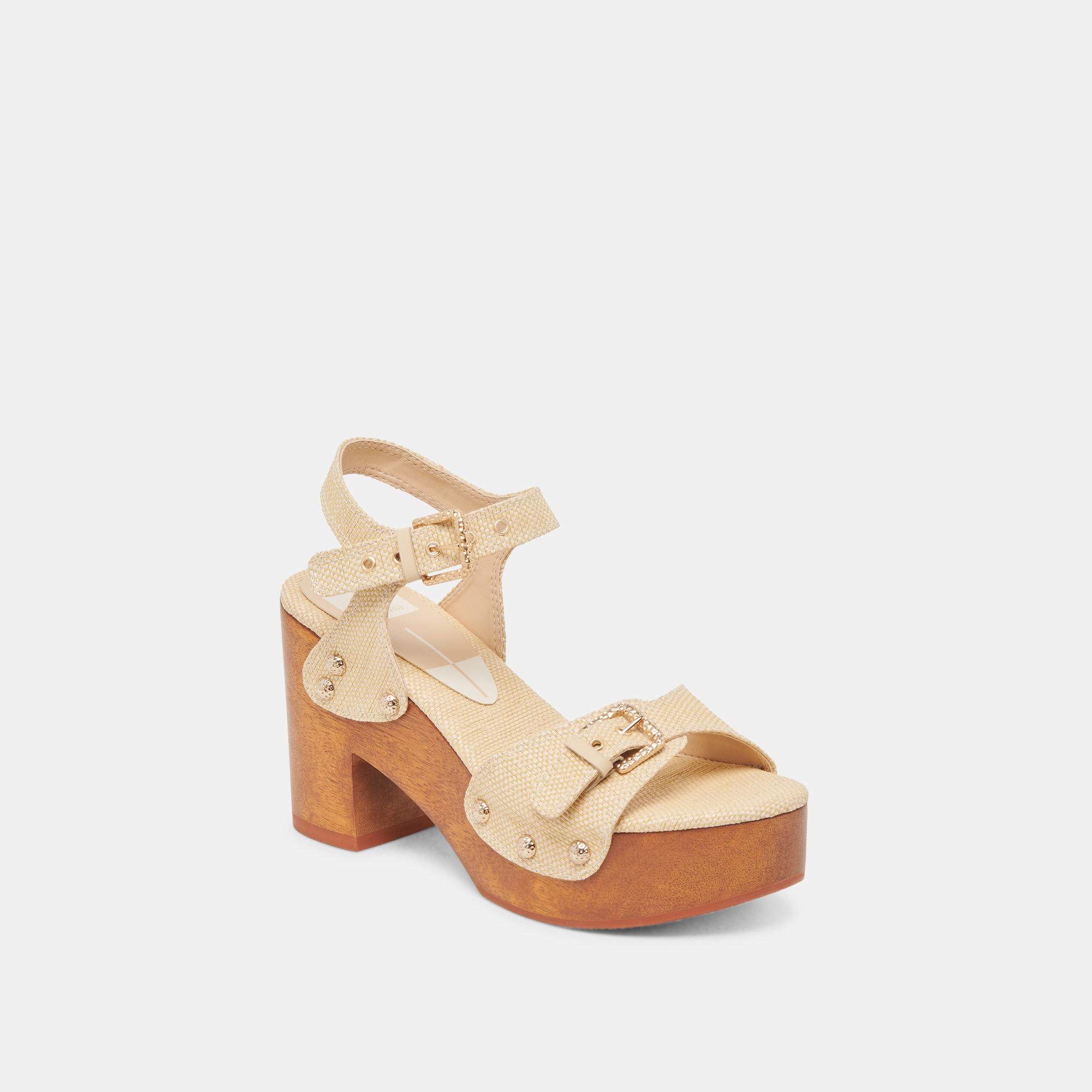 YANDY Women's Natural Raffia Heels - Comfortable Summer Wedge Sandals for Beach, Wedding, and Party Wear