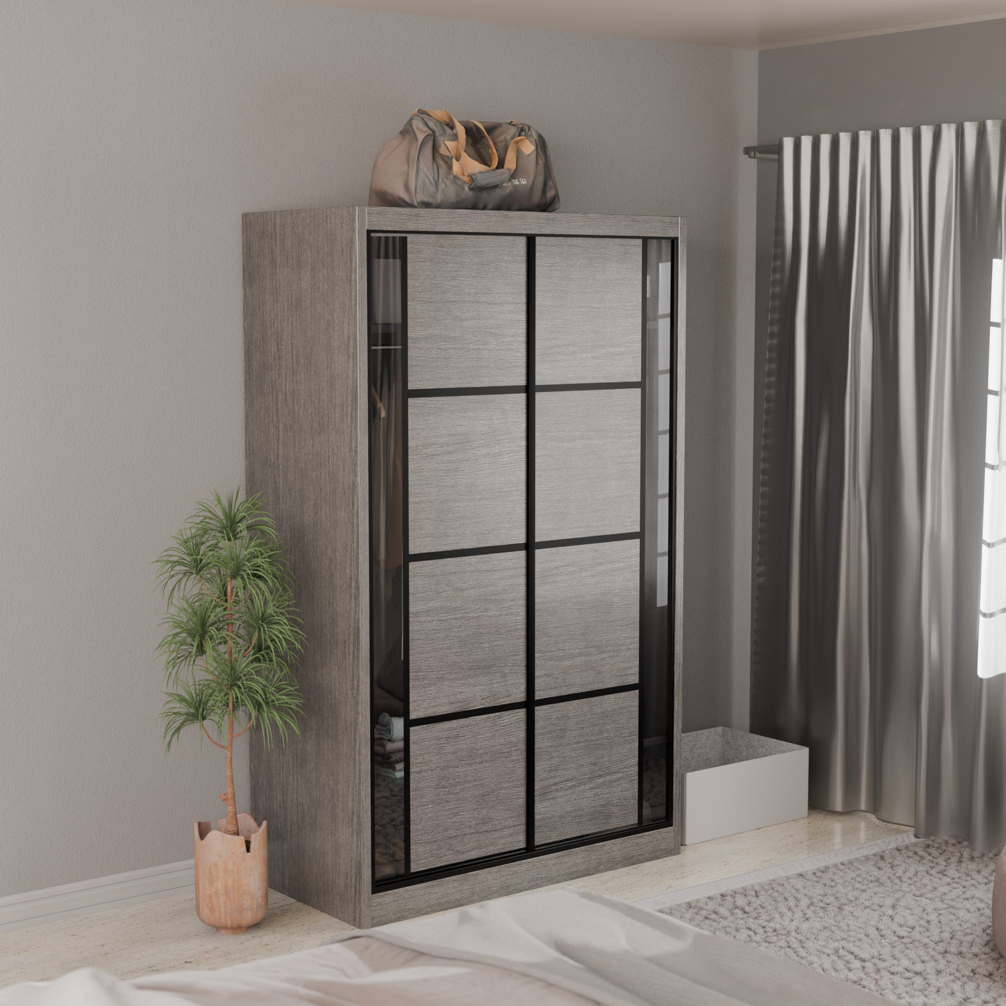 Josie Modular Wardrobe W04 - Customizable Closet Organizer System for Bedroom & Walk-in Closets | Space-Saving Storage Solution with Adjustable Shelves & Hanging Rods | Perfect for Home Organization & Small Spaces