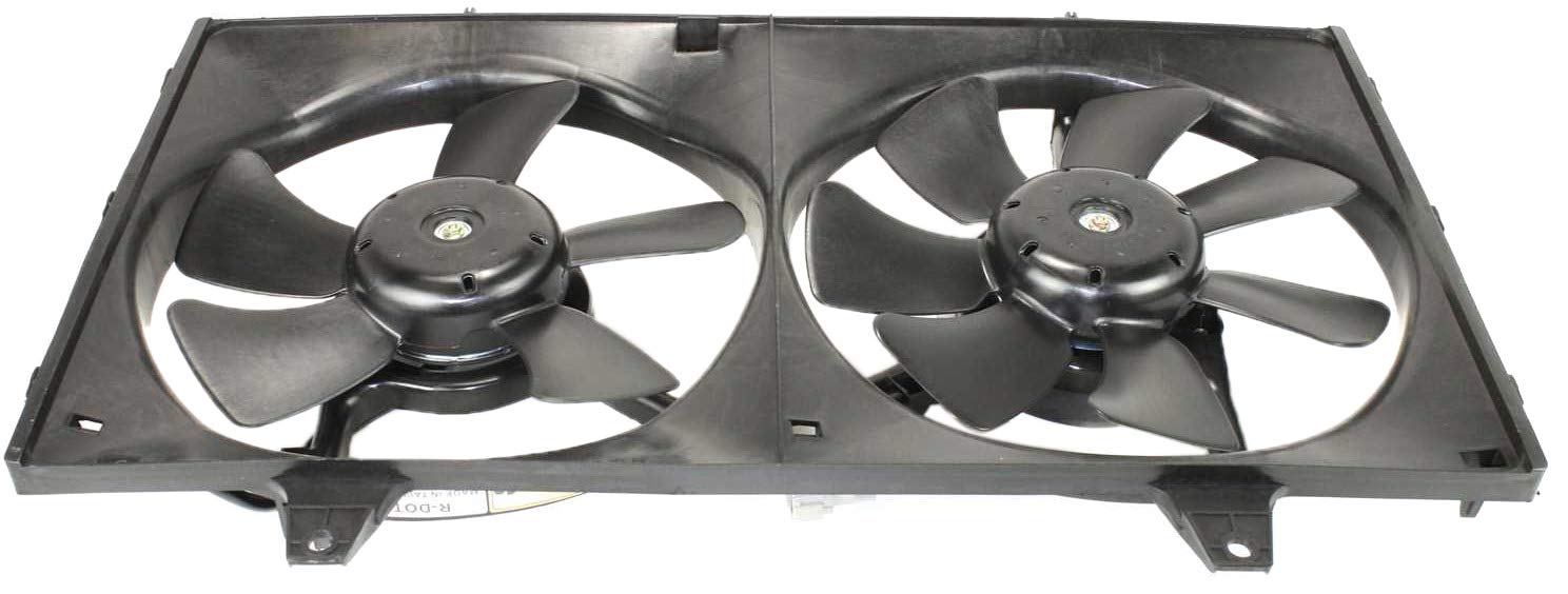 Go-Parts - Replacement Radiator Fan Assembly for 1995-1999 Nissan Maxima (Fits 1997 & 1998 Models) | Dual Fan Cooling System | Perfect for Engine Overheating Prevention & Summer Driving