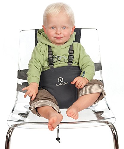 BambinOz Porta Chair - Lightweight Travel High Chair for Babies & Toddlers, Foldable & Portable, Slate Gray - Perfect for Dining Out, Camping, and Family Trips
