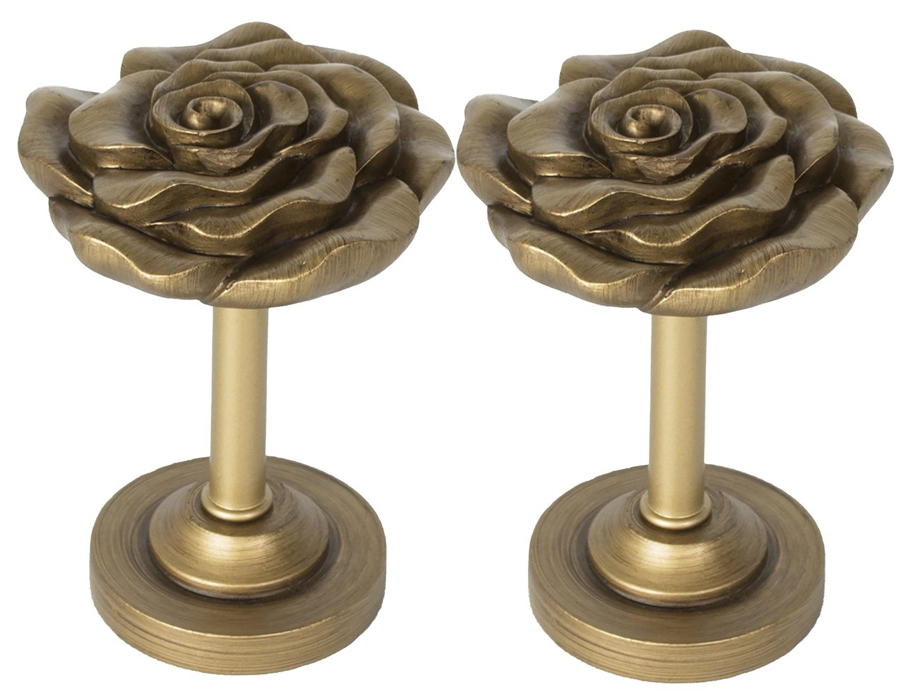 Urbanest Rose Designer Drapery Holdback - 2 Pack Renaissance Gold Curtain Tiebacks for Elegant Home Decor - Perfect for Living Room, Bedroom & Window Treatments