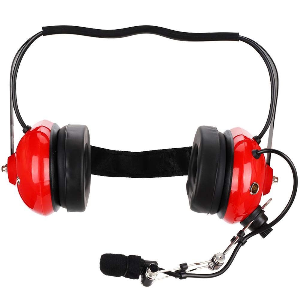 Premium Aviation Headset with 3.5mm Jack - 24dB Noise Reduction, Rear Hanging Design, Stainless Steel Headband & Built-in Mic (Red) - Perfect for Pilots, Flight Simulators & Gaming