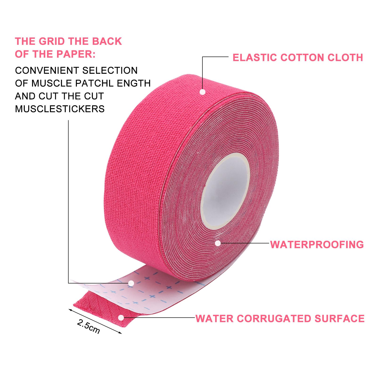 ZMDMAH 4 Rolls Face Lift Tape - Anti Wrinkle Face Patch & Kinesiology Tape for Face Wrinkles, Skin Firming & Tightening, 2.5 cm x 5 m (Pink + Skin) - Perfect for Instant Face Lift, Makeup Prep & Special Occasions