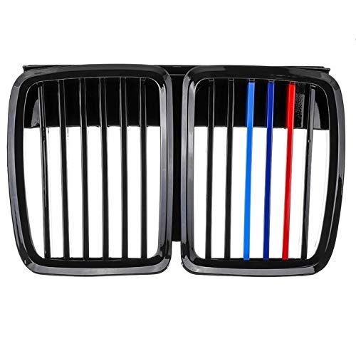 BMW 3 Series E30 (1982-1994) Honeycomb Front Hood Kidney Grille - Gloss Black M Style Replacement Bumper Grill 51131884350 | Perfect for Car Upgrades & Customization