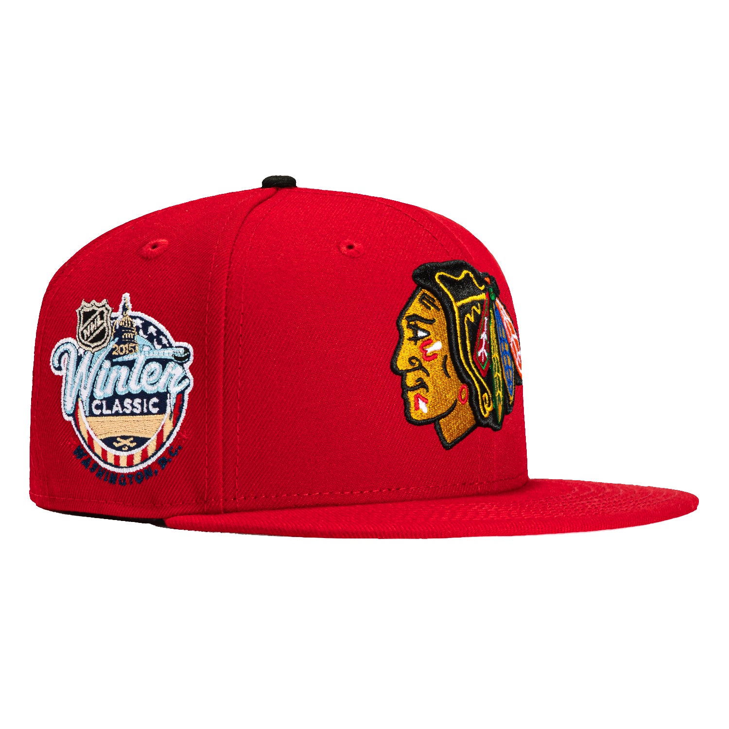 New Era 59Fifty Chicago Blackhawks 2015 Winter Classic Patch Snapback Hat - Red - Official NHL Licensed Cap for Men & Women - Perfect for Hockey Games, Sports Events & Streetwear Fashion
