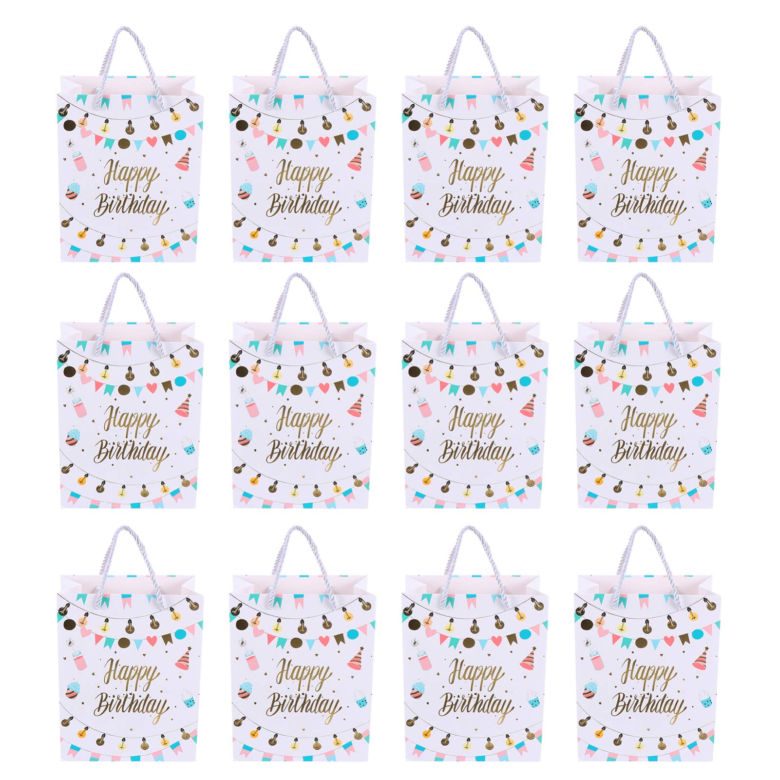 VALICLUD 12-Pack Premium Kraft Gift Bags - Heavy Duty Party Favor Bags for Birthday, Wedding, Christmas & Holiday Gift Wrapping - Perfect for Retail Stores, Shopping Malls & Festive Events