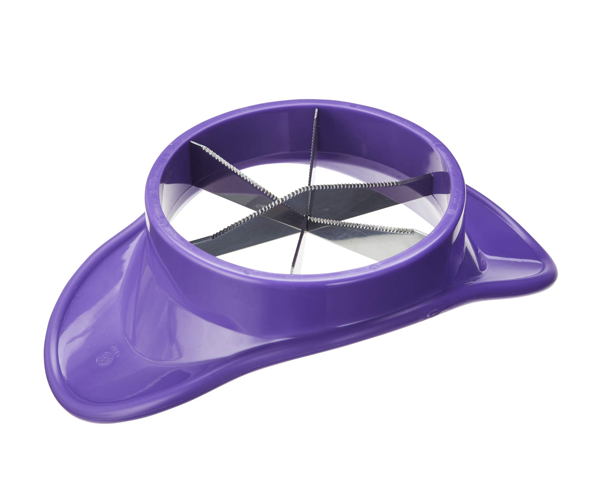 Stainless Steel Fruit and Vegetable Wedger - 6 Even Slices for Apples, Potatoes & More - Perfect for Salads, Snacks & Meal Prep - Purple Kitchen Tool