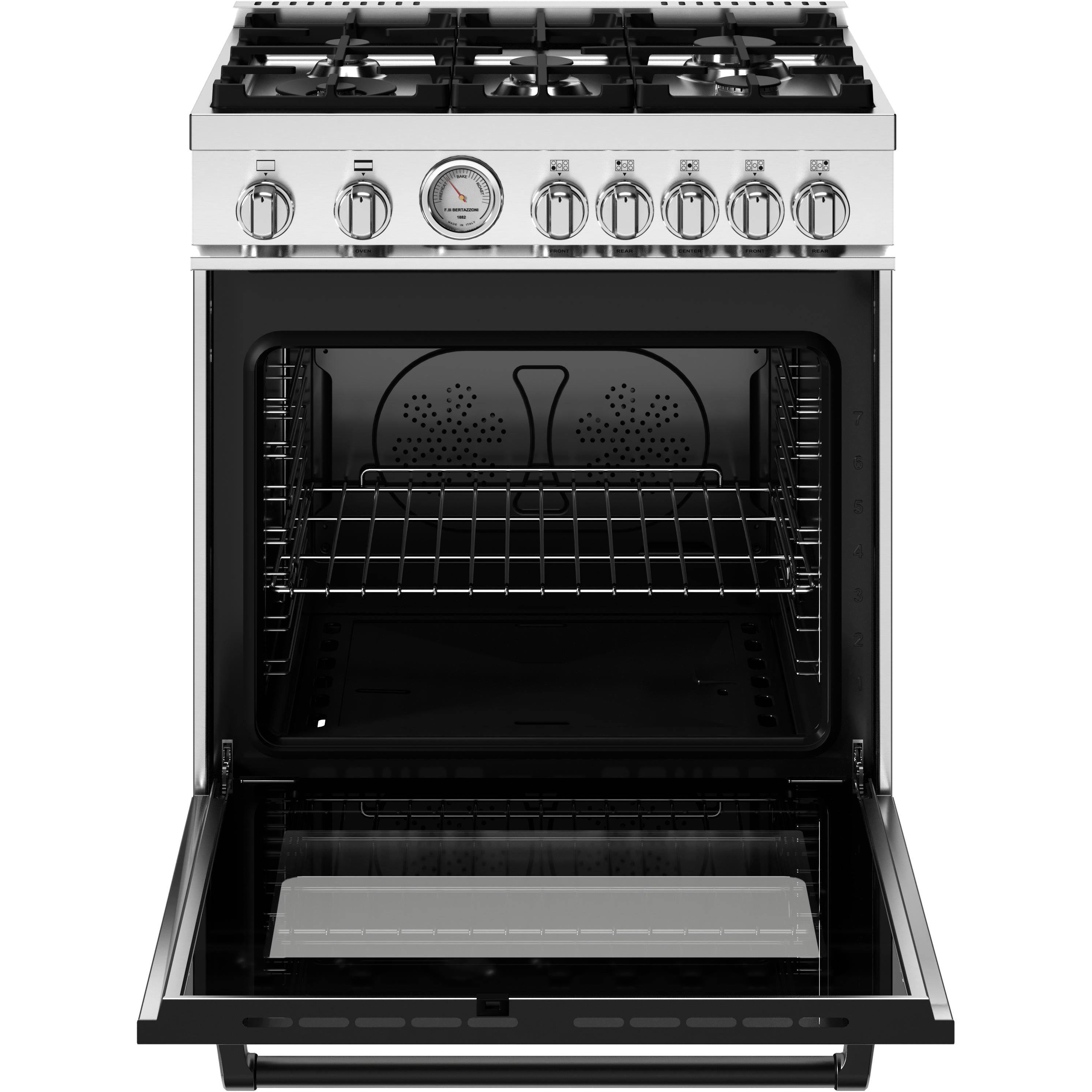 Bertazzoni 30 Inch Freestanding Gas Range MAS305GASXVLP - Professional Italian Gas Stove with 5 Sealed Burners & Convection Oven - Perfect for Home Chefs & Modern Kitchens