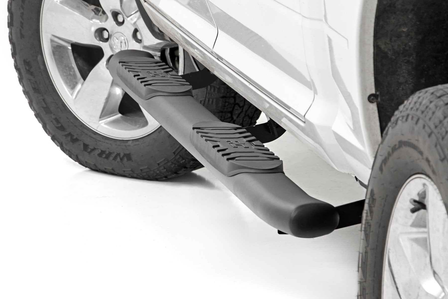 2009-2022 Ram 1500/2500/3500 Black Oval Nerf Step Bars for Crew Cab - Heavy Duty Running Boards for Off-Road & Truck Protection