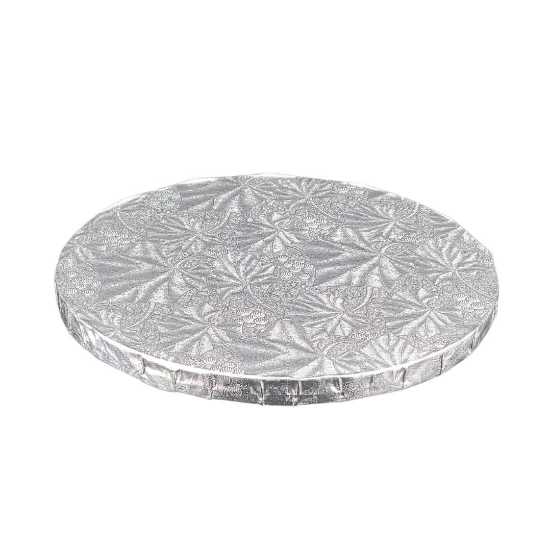 Enjay 8-Inch Round Silver Cake Board - 1/2 Inch Thick - Perfect for Wedding Cakes, Birthday Cakes & Professional Baking