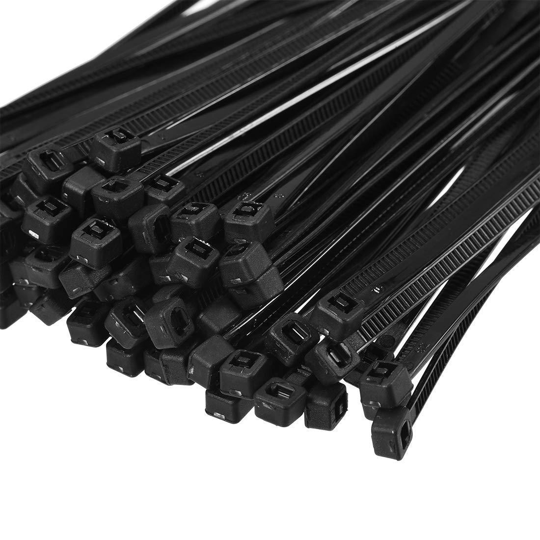 uxcell 4-Inch Nylon Self-Locking Cable Ties - 100pcs Black Zip Ties (0.12