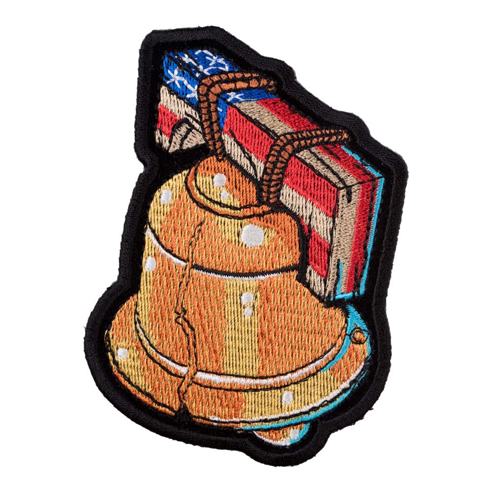 US Flag Liberty Bell Iron On Patches for Clothing & Jeans - 2.75x4in Patriotic Embroidered Patch for DIY Jackets, Bags, Hats - Perfect for 4th of July, Veterans Day & Patriotic Events