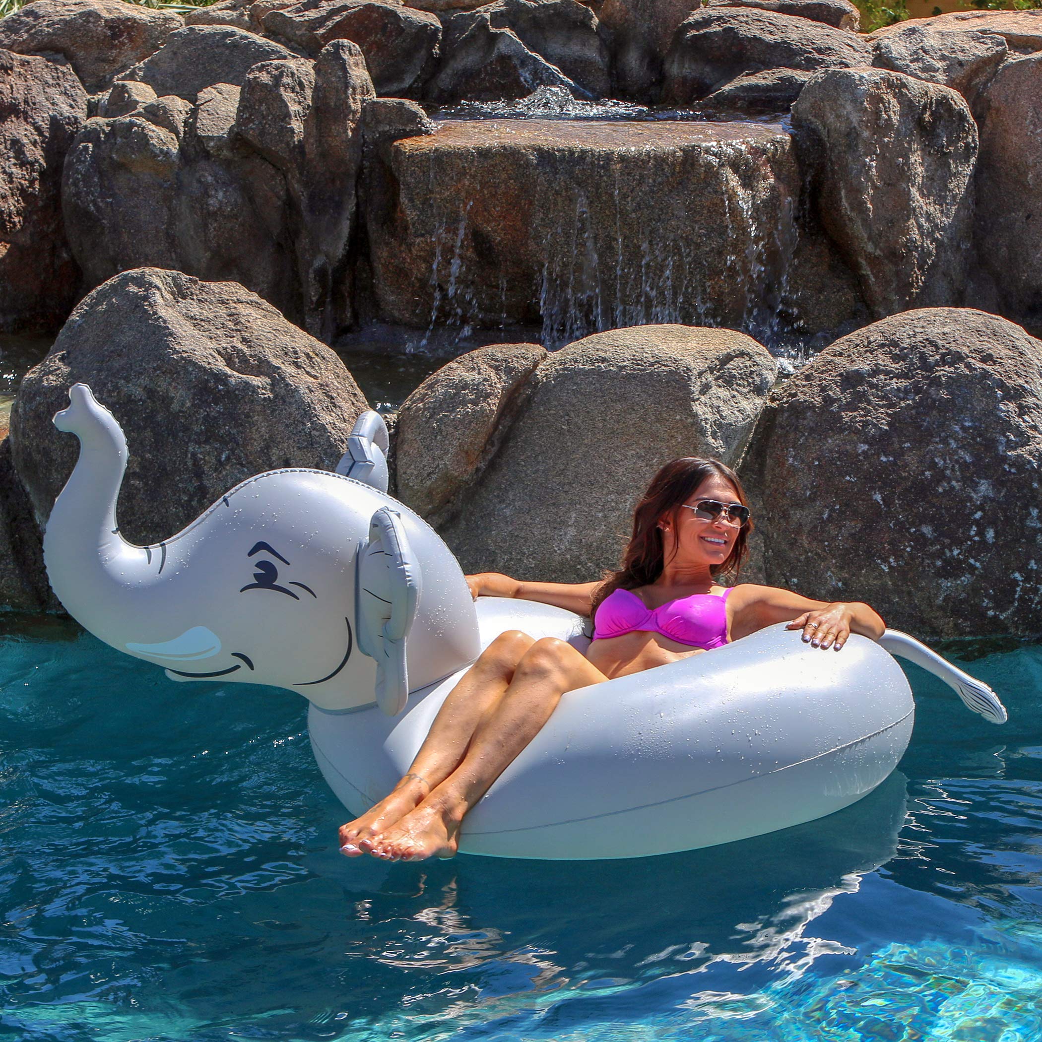 GoFloats Elephant Pool Float Inflatable Raft - Fun Swimming Tube for Adults & Kids, Perfect for Pool Parties, Beach Vacations & Summer Relaxation