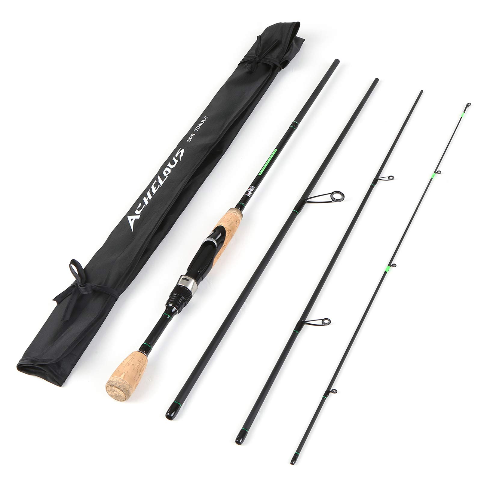 Lixada Portable Travel Spinning Fishing Rod - Lightweight Carbon Fiber 4-Piece Fishing Pole with Storage Bag (1.96m/2.1m/2.2m Options) - Ideal for Backpacking, Camping & Freshwater Fishing Adventures