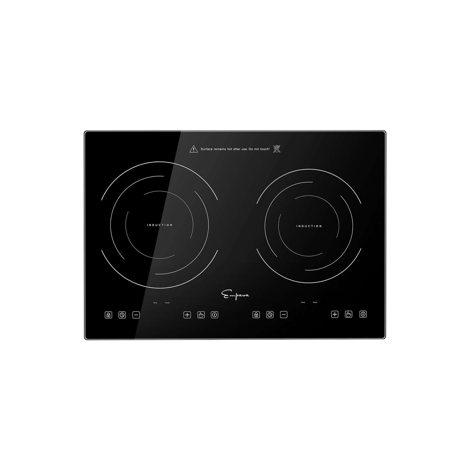 Empava 12 Inch 2 Burner Induction Cooktop - Portable Electric Stove with Touch Controls (IDC12B2) - Perfect for Home Kitchen, RV, Dorm, or Outdoor Cooking
