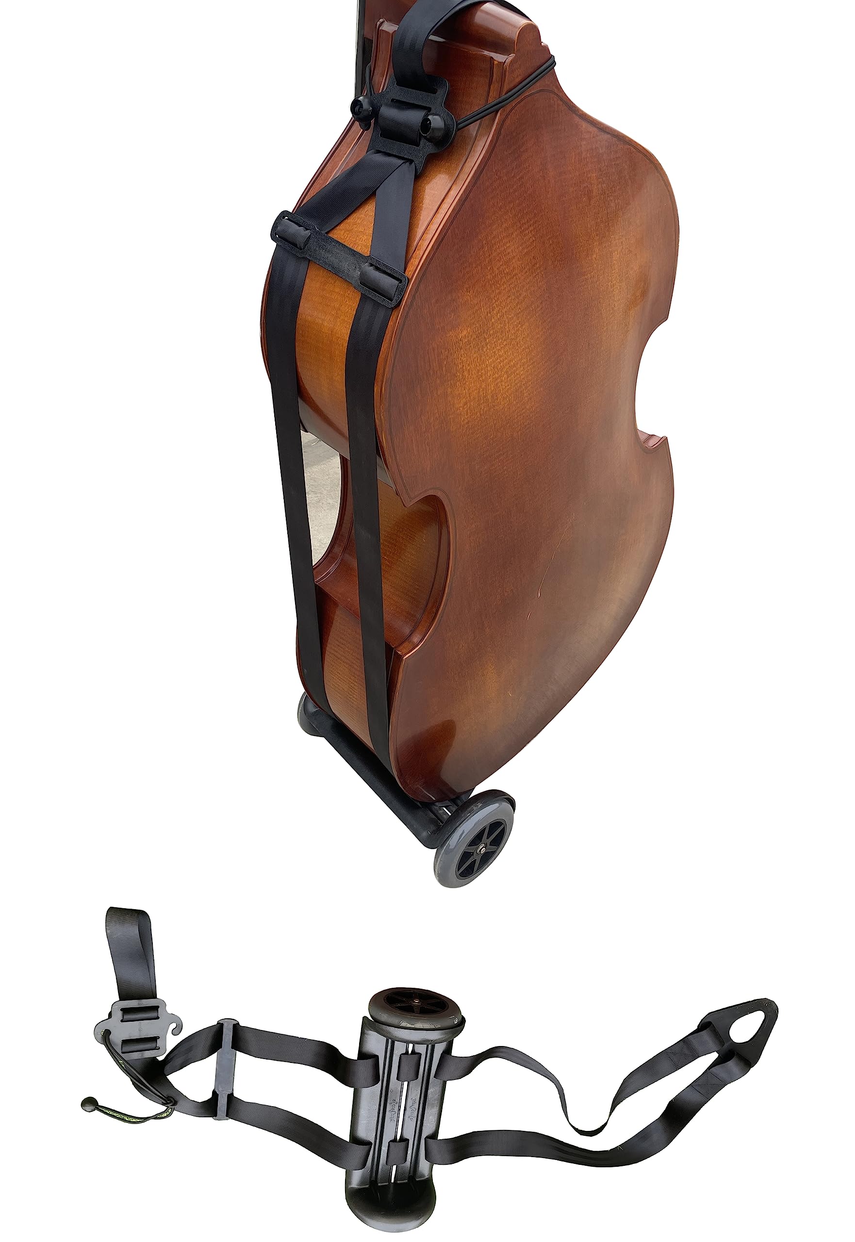Yinfente Upright Bass Cart - Heavy Duty Double Bass Dolly with Wheels for Easy Transport | Portable String Bass Stand Alternative | Perfect for Orchestra, Jazz Band & Music School Use