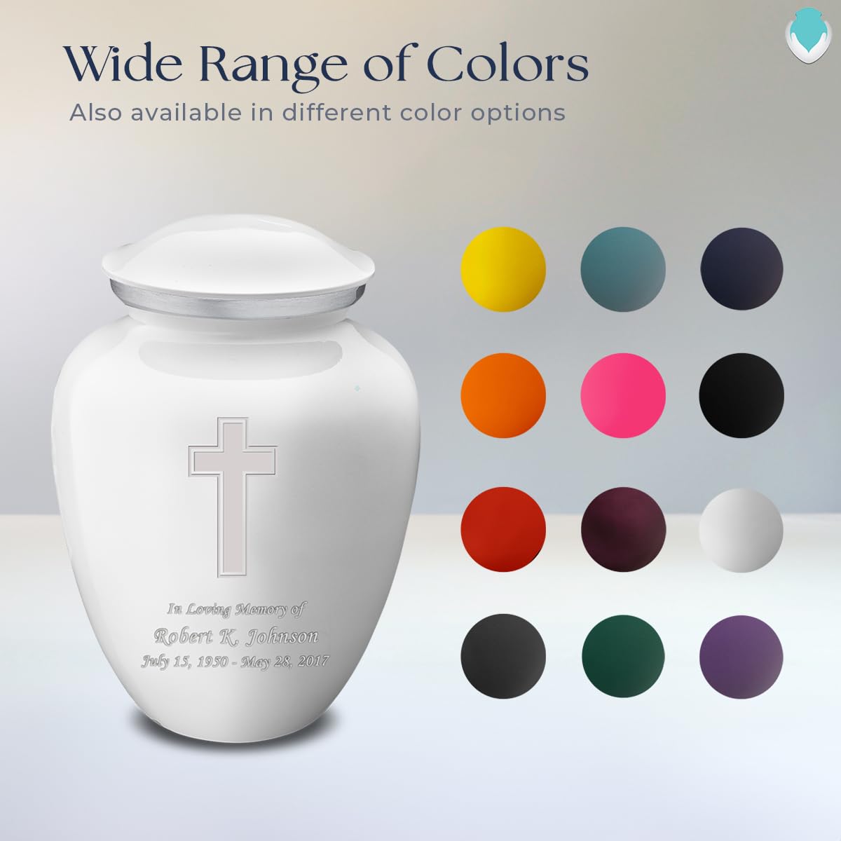 Elegant White Cremation Urn for Ashes - Personalized Double Side Engraved Funeral Urn for Adults, Men & Women - Holds 200 lbs - Perfect for Memorial Services & Home Display