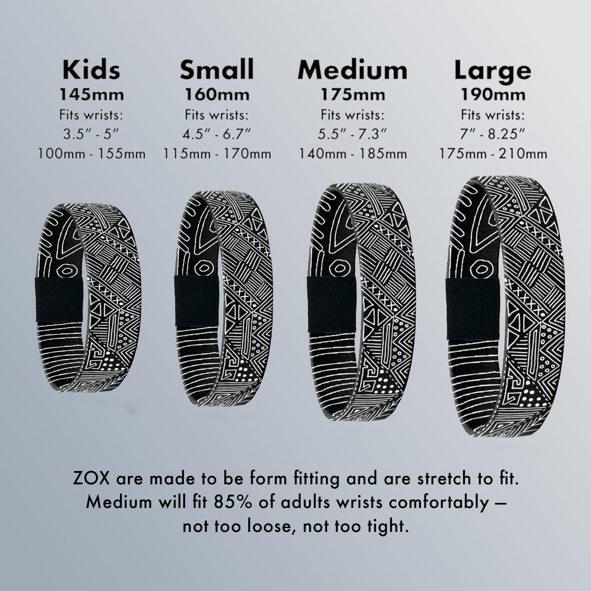 ZOX Stretchy Motivational Bracelets for Men & Women - Elastic Wristbands with Inspirational Affirmations & Unique Art Designs - Perfect Gift for All Ages - Ideal for Yoga, Workouts, Daily Wear & Gifting