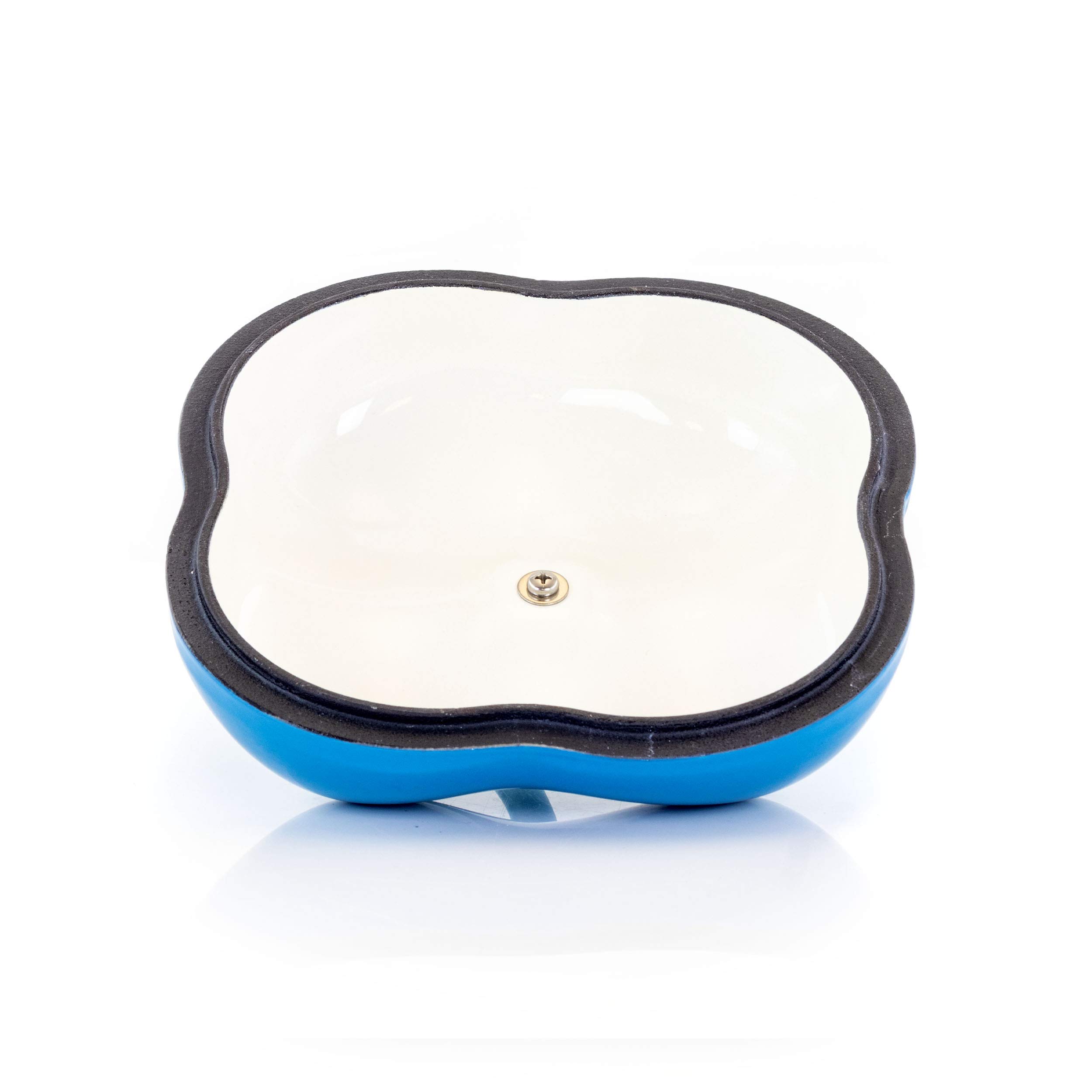 MegaChef Blue 3 Quart Enamel Cast Iron Casserole Pot - Pepper Shaped Dutch Oven for Baking, Stewing & Serving - Perfect for Kitchens, Camping & Gifts
