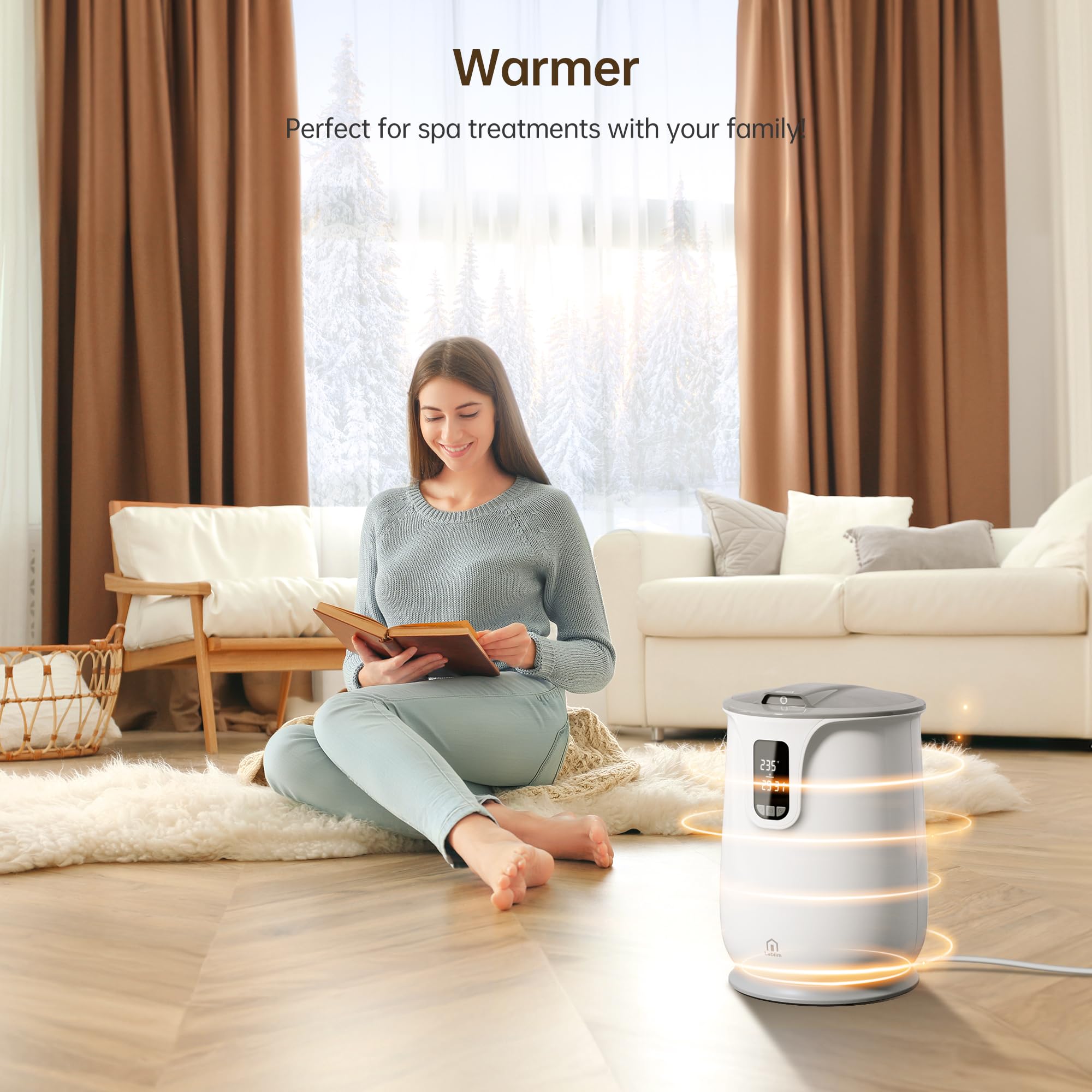 Premium 23L Heated Towel Warmer for Bathroom & Spa - Fast Heating Towel Warmer Bucket with 24H Timer - Perfect for Warming Towels, Robes, Blankets - Ideal Home Luxury for Cold Mornings & Relaxing Evenings (Gray)
