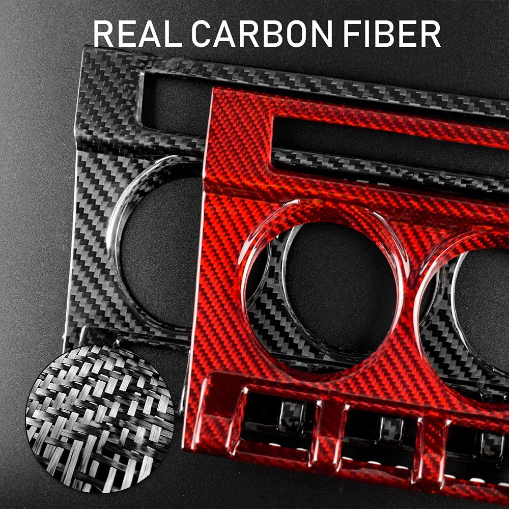 Carbon Fiber Center Console Cover for Subaru BRZ & Toyota 86 (2013-2020) - Red Auto AC Vent Switch Panel Sticker - Interior Accessories for Car Customization & Protection