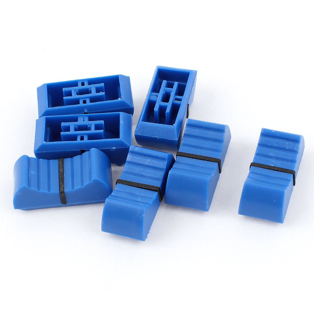 7pcs Digital Variable Resistors - Audio Mixer Fader Effects Slide Switch Cap (Blue, 4 Potentiometers x 2mm) for DIY Electronics, Music Equipment & Audio Projects