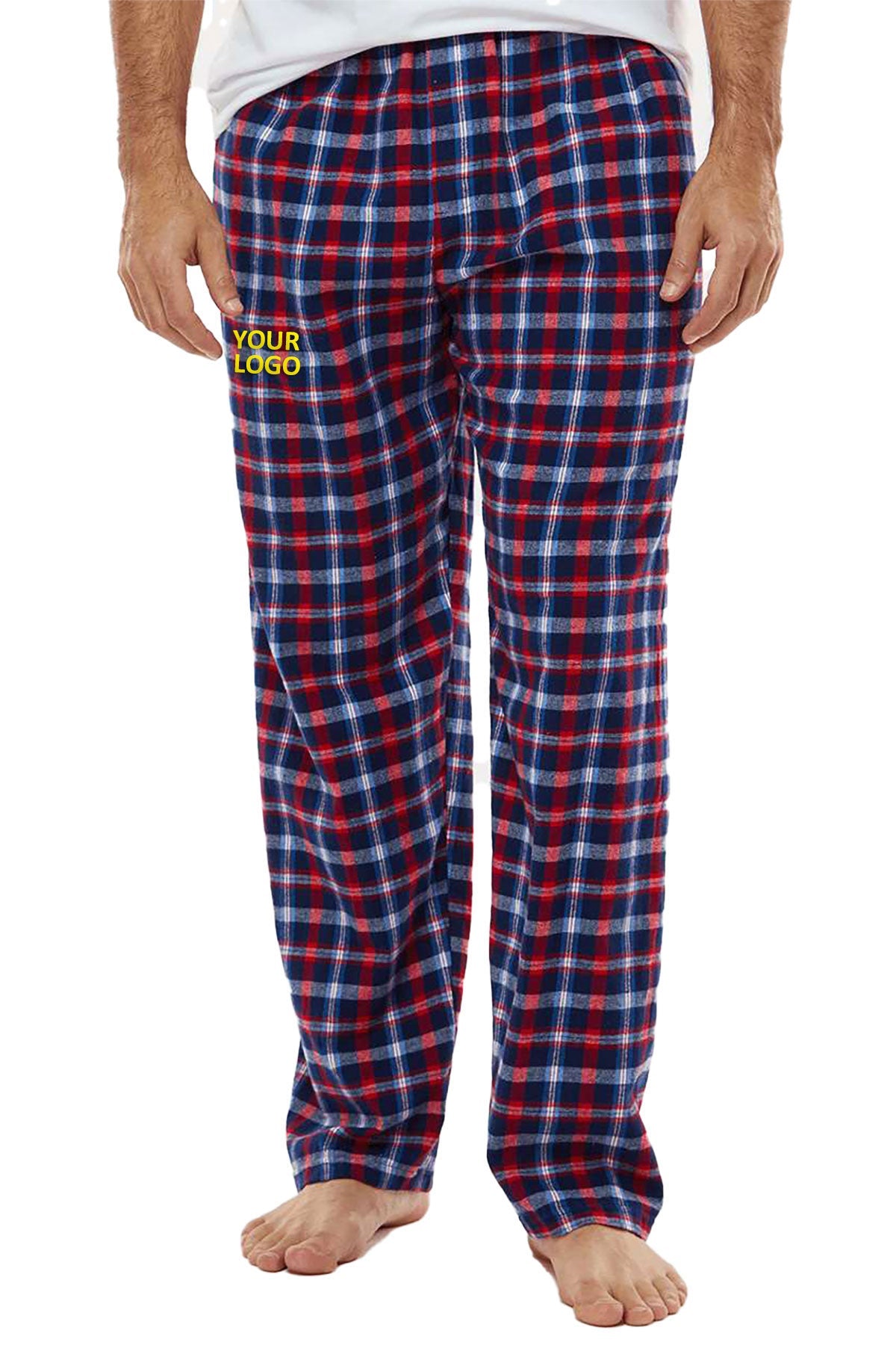 Harley-Davidson Inspired Flannel Pants for Men - Red & Blue Plaid Boxer Briefs - Comfortable Lounge & Sleepwear for Motorcycle Enthusiasts