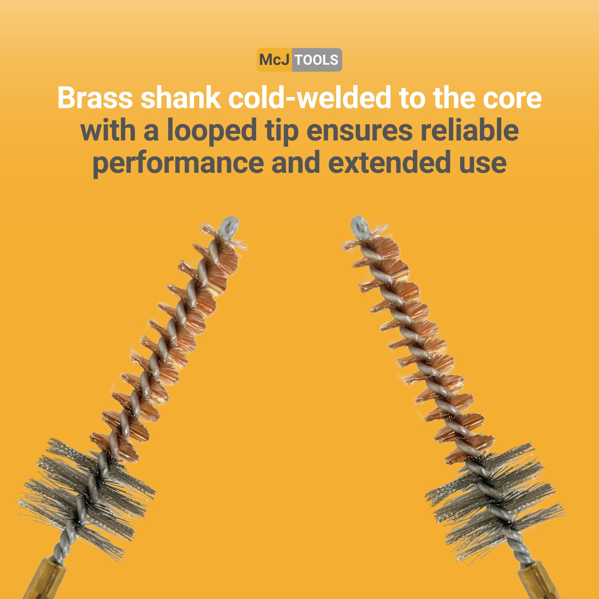 Premium Bronze Gun Cleaning Brushes 10-Pack - 7.62mm/.308Cal for Rifle Chamber Cleaning & Maintenance