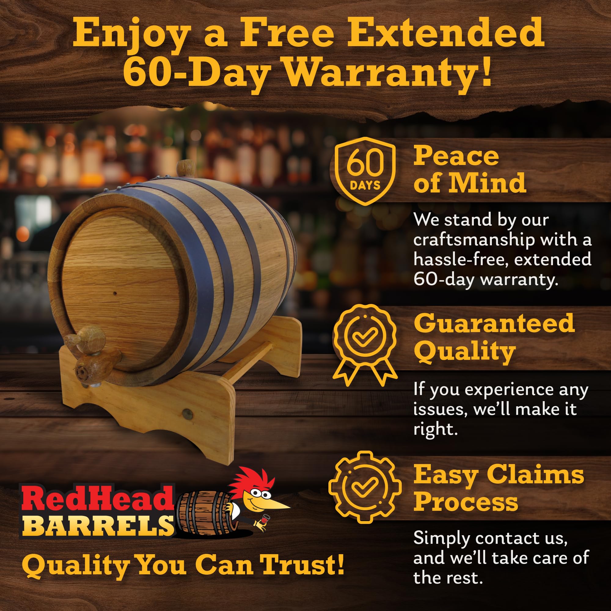Premium 5L American Charred Oak Barrel for Aging Whiskey, Wine, Rum, Scotch, Bourbon & Brandy - Ideal for Home Brewing, Distilling & Craft Cocktails - Perfect Whiskey Barrel & Wine Barrel for Small Batch Spirits