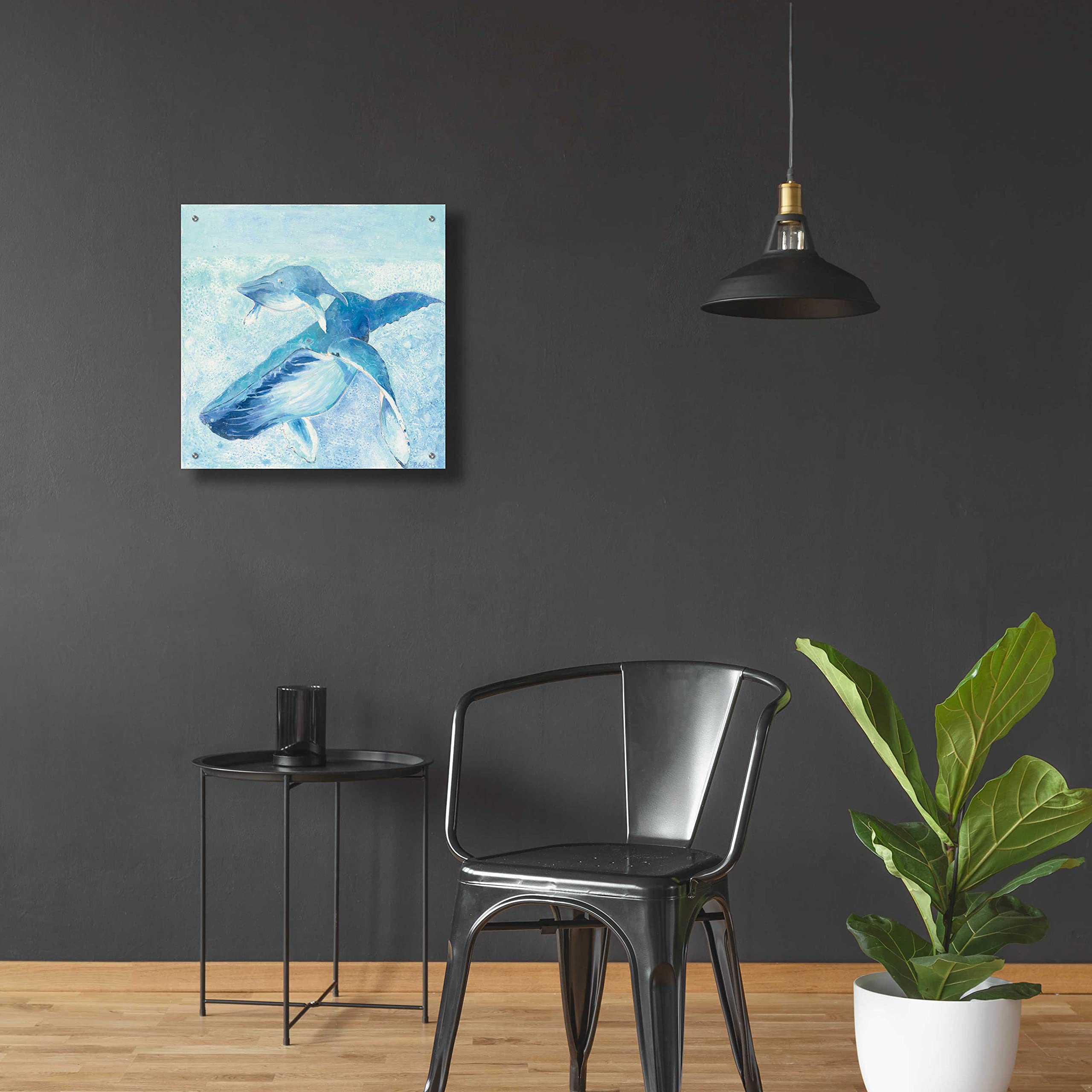 Blue Mama Acrylic Glass Wall Art by Phyllis Adams - 24x24 Inch Modern Abstract Painting for Living Room, Bedroom & Office Decor