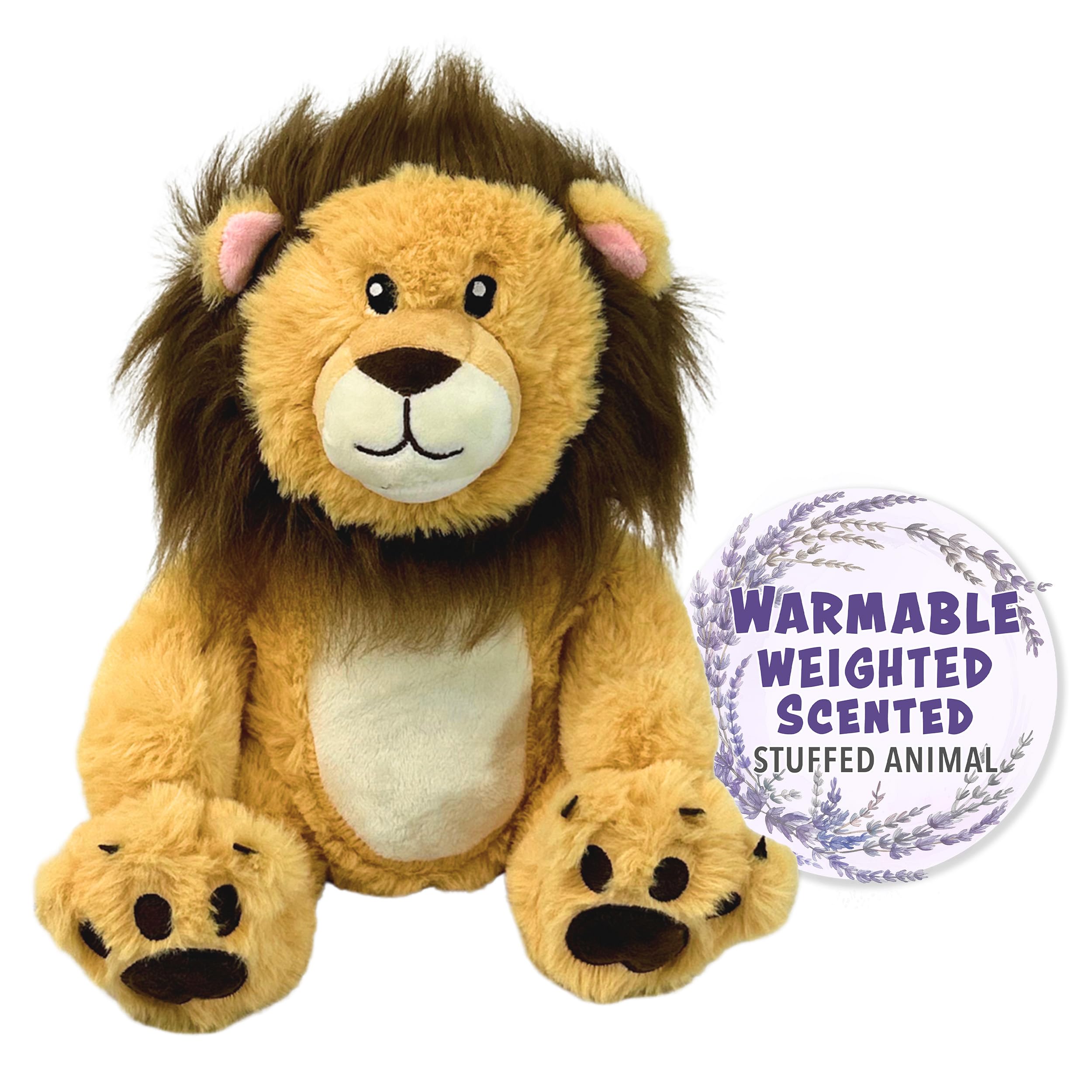 1i4 Group Warm Pals - Lavender Scented Lion Plush Toy - Soft Stuffed Animal for Kids & Adults - Microwaveable Heating Pad for Bedtime Comfort, Stress Relief & Anxiety Aid - Perfect for Cuddling, Gifts & Nursery Decor