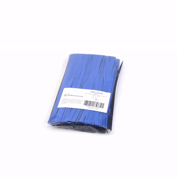 Premium Blue Metallic Twist Ties for Bags - 500 Count Box | Secure & Reusable Bag Closures for Food Storage, Gift Wrapping & Organization