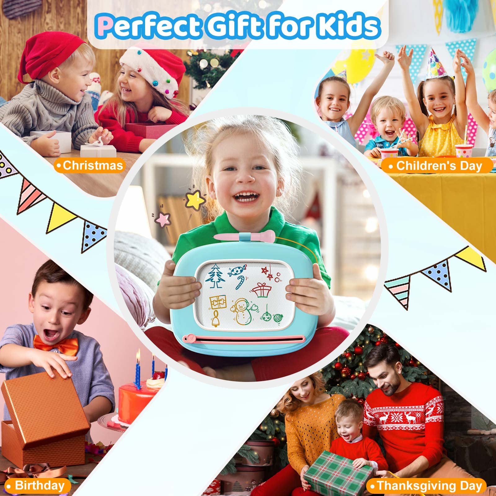 Magnetic Drawing Board for Toddlers 1-3 | Educational Doodle Pad | Birthday Gift for Kids | Perfect for Home & Travel Play