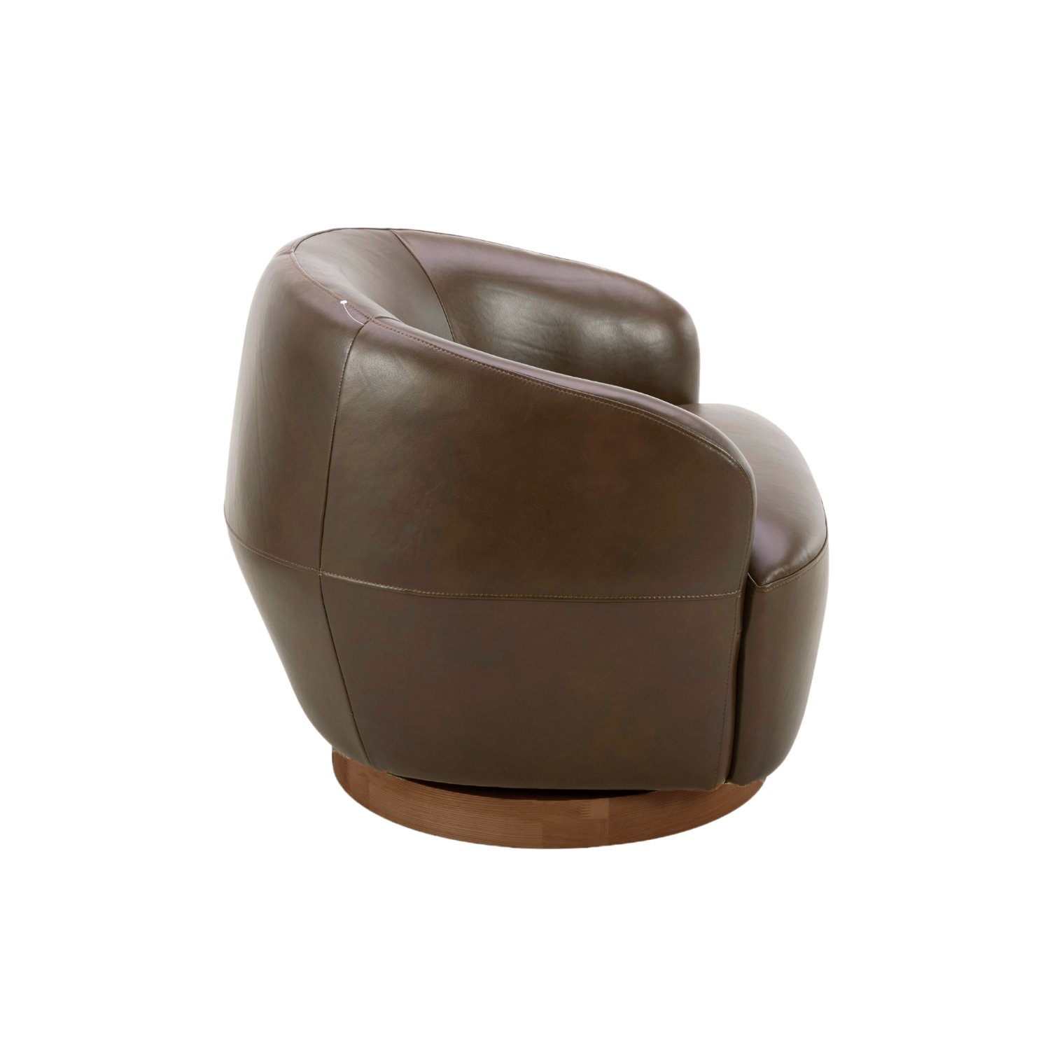Modern Pod Leather Swivel Lounge Chair - 360° Rotating Recliner for Living Room, Bedroom & Office - Comfortable PU Leather Accent Chair with Ottoman
