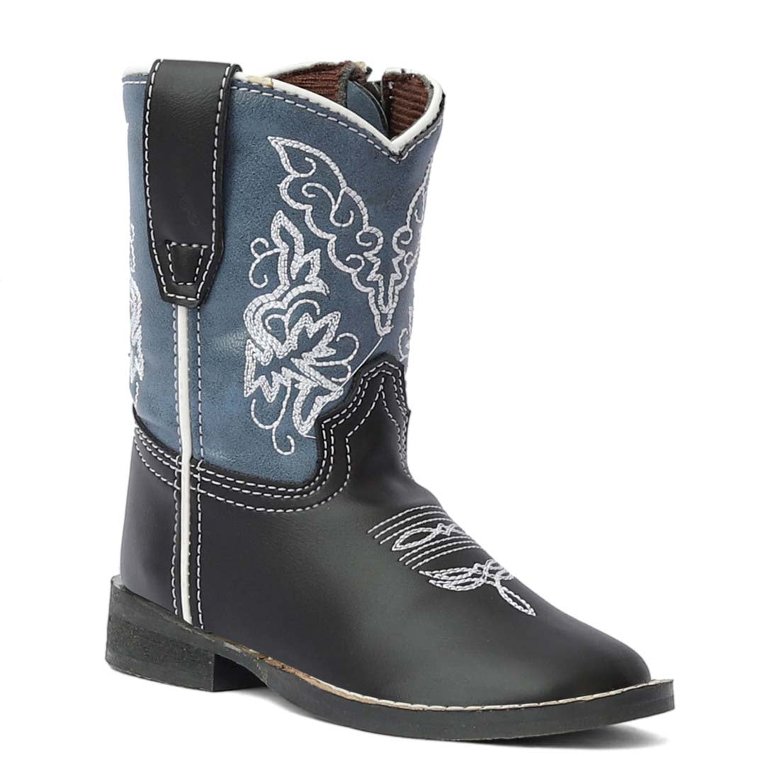 TuffRider Toddler Yellowstone Rounded Toe Western Boots for Kids - Comfortable Cowboy Boots for Boys & Girls - Perfect for Rodeo, Horse Riding & Western Style Outfits