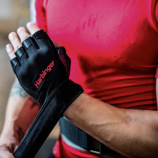 Harbinger Pro WristWrap Weightlifting Gloves - Black for CrossFit, Gym & Strength Training - Support & Grip for Lifting, Pull-Ups & Workouts