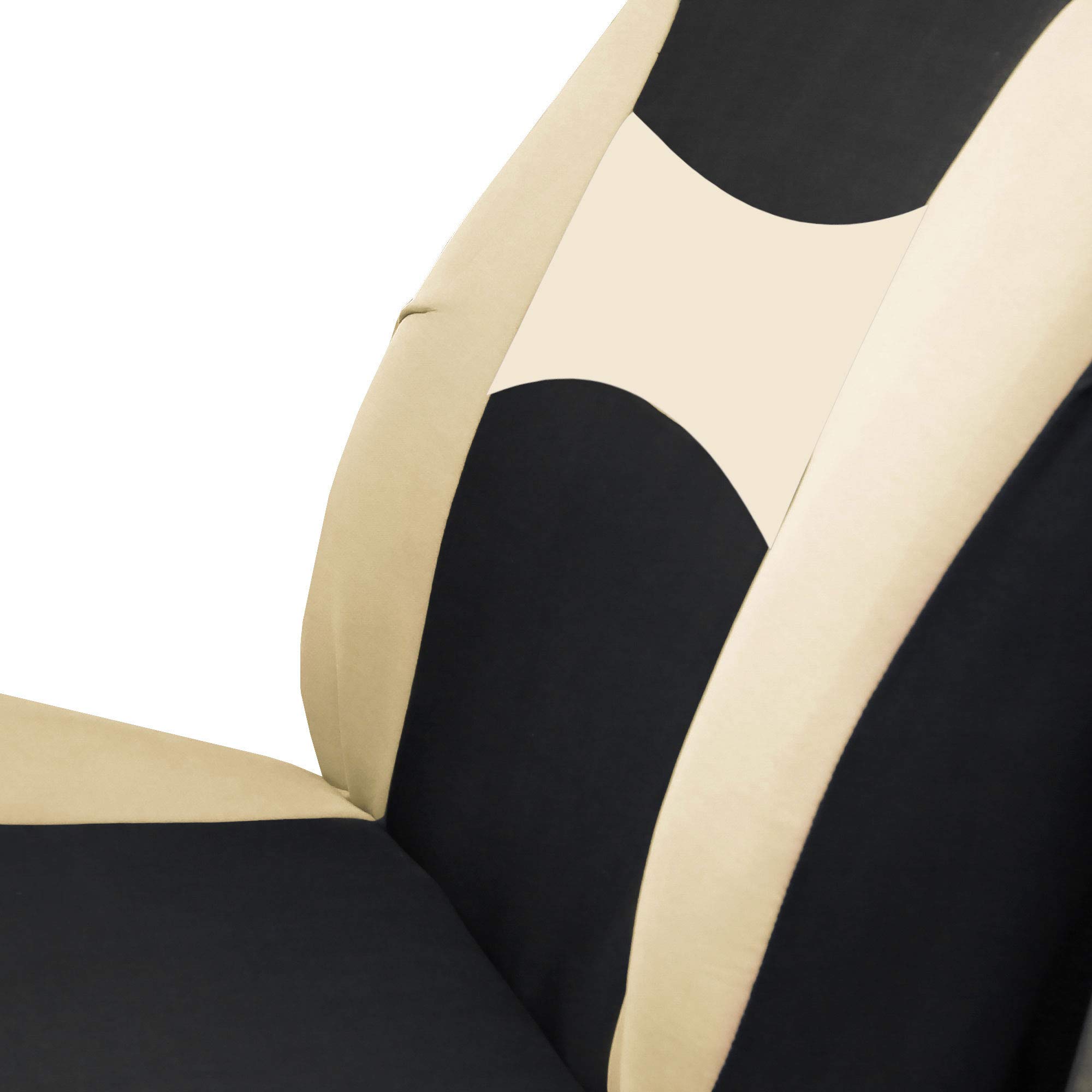 FH Group Universal Fit Car Seat Covers with Airbag Compatibility - Full Set of Breathable Flat Cloth Seat Protectors & Car Floor Mats Combo (Beige) | Perfect for SUVs, Sedans, and Trucks | Interior Protection & Comfort Upgrade