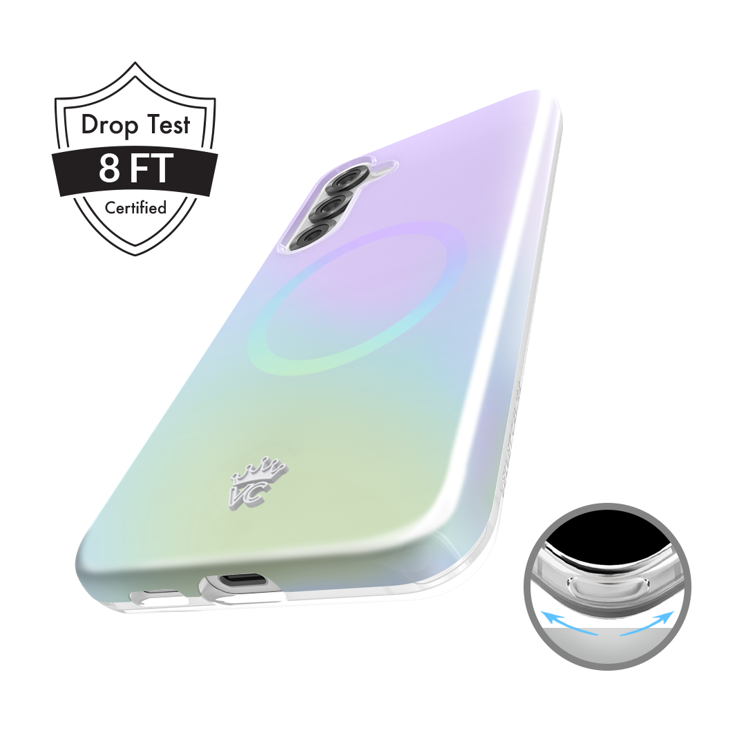 Samsung Galaxy Phone Case with White Opal Design - Slim Protective Cover for Everyday Use, Work, and Travel