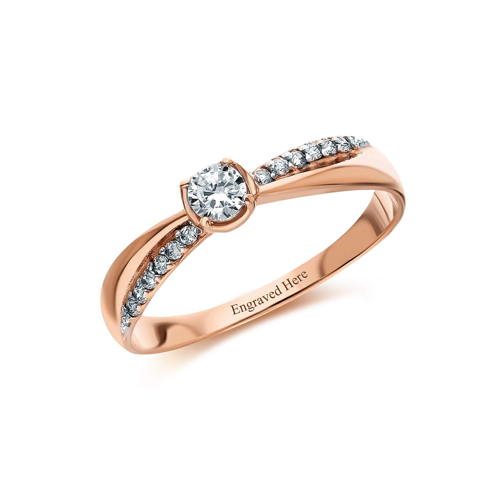 Sparkling Bow Wedding Rings for Women - 1 Carat Moissanite Diamond Sterling Silver Rings - Personalized Engraved Anniversary & Birthday Jewelry Gift for Wife - Perfect for Bridal, Engagement, Valentine's Day & Special Occasions