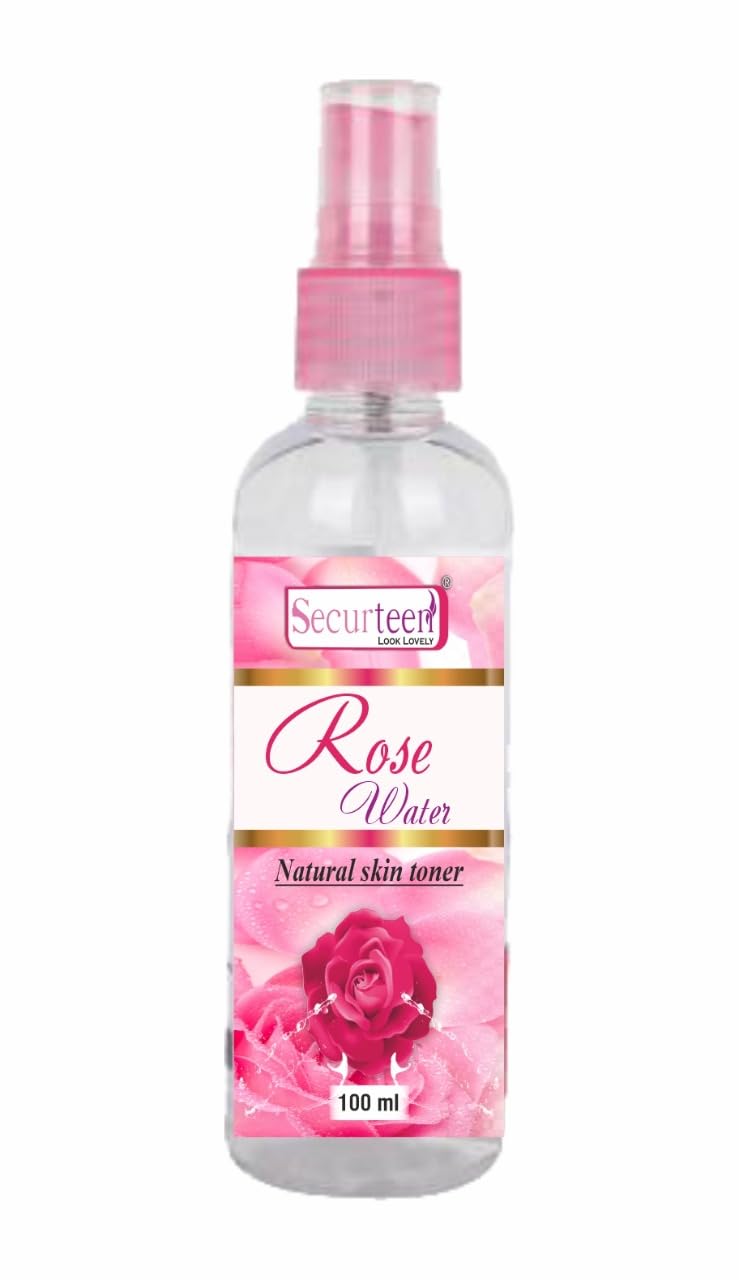 Securteen Rose Water Facial Cleanser - Hydrating & Brightening Face Wash for Glowing Skin | 100ml, Pack of 1 | Perfect for Daily Skincare Routine & Makeup Removal