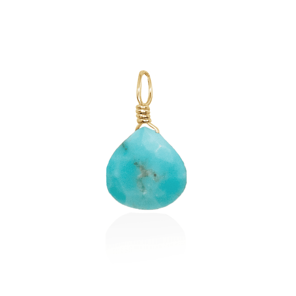 Tiny Turquoise Teardrop Gemstone Pendant Necklace - Handmade Sterling Silver Jewelry for Women - Perfect for Boho Style, Gift Giving & Everyday Wear