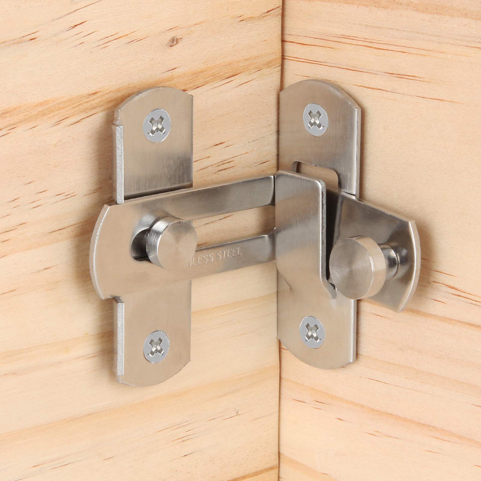 5-Pack Heavy Duty 90 Degree Stainless Steel Flip Door Latches - Brushed Finish Safety Gate Lock for Barn Doors, Pet Gates & Fences - Secure Your Home & Garden