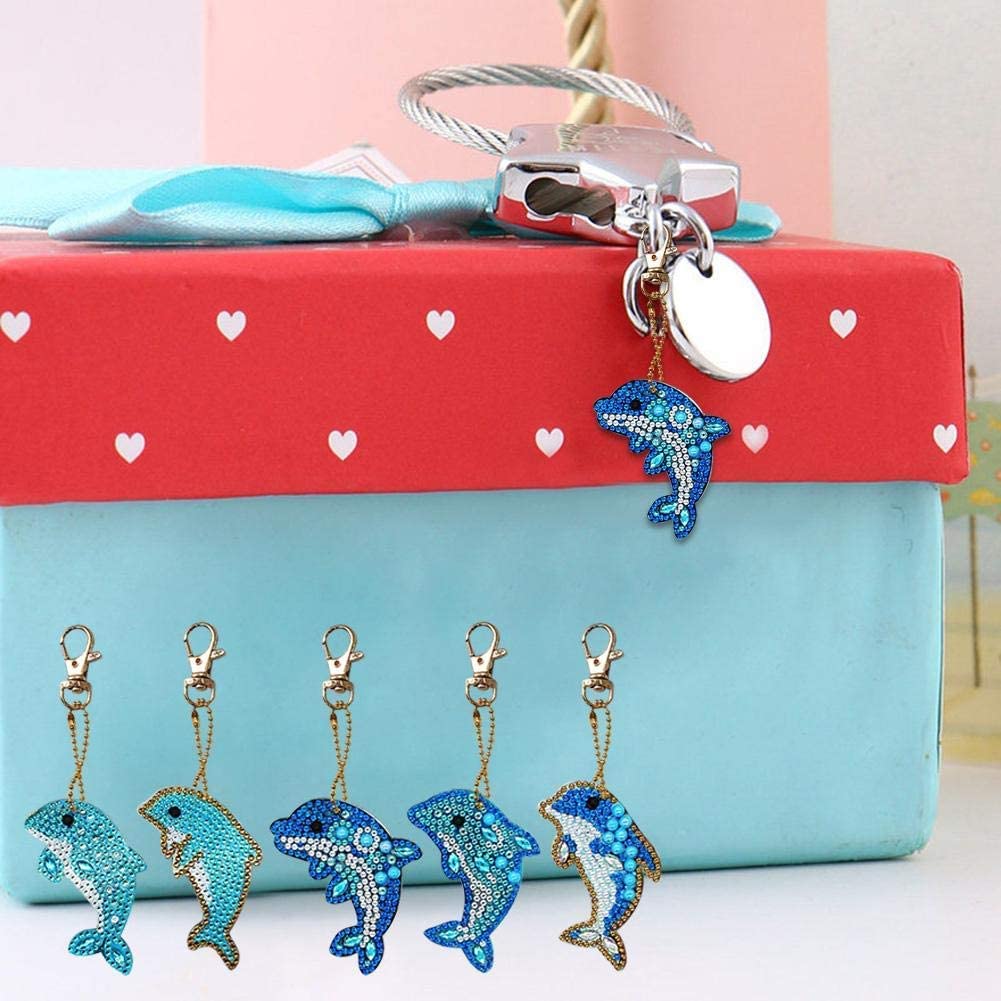 5PCS DIY 5D Diamond Painting Butterfly Keychain Kit - Full Drill Special Shape Key Ring Set for Crafts, Gifts & Home Decor | Perfect for DIY Enthusiasts, Party Favors & Personalized Accessories