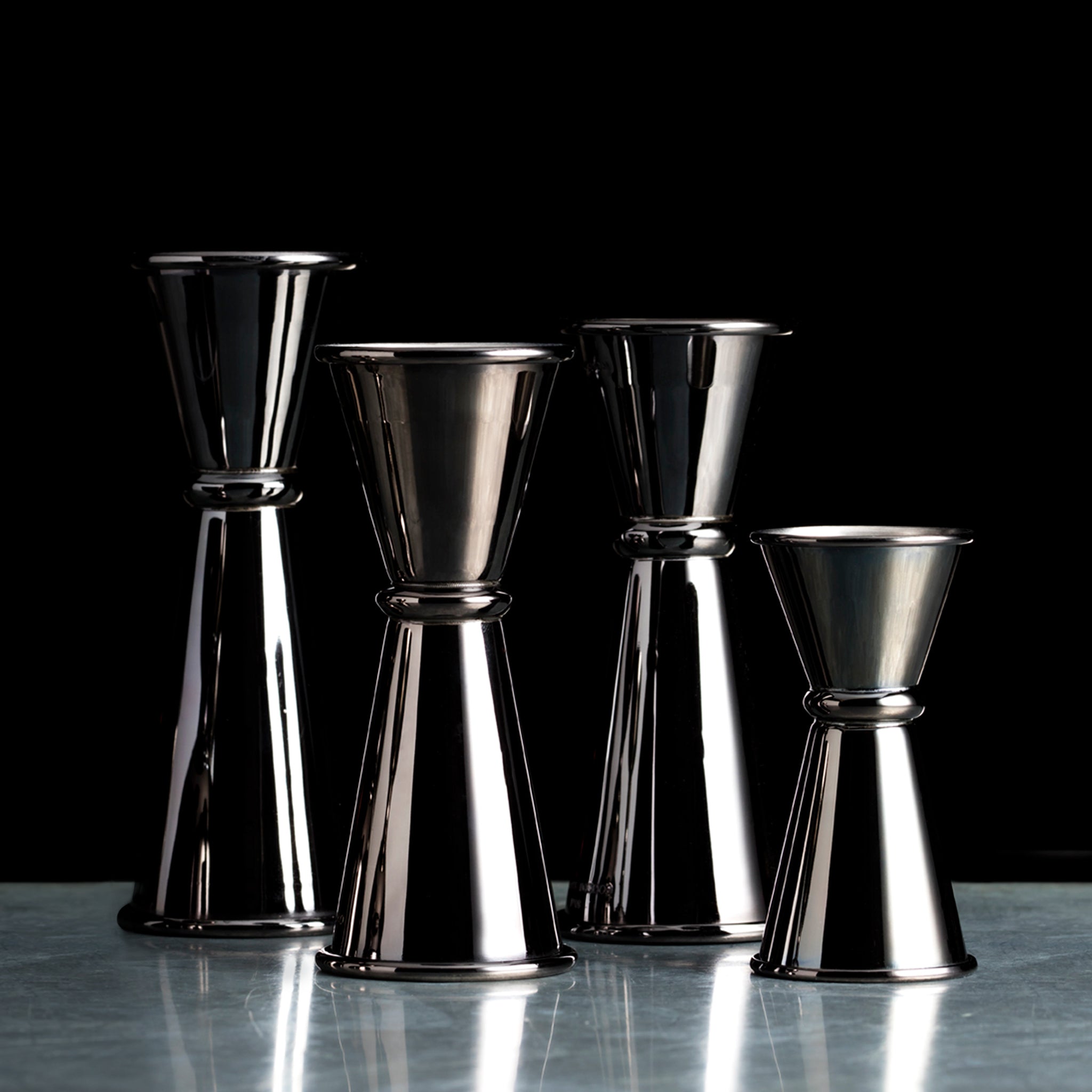 Premium Japanese Style Jigger - Gunmetal Black - 1oz & 1.5oz Dual Measuring Cup - Perfect for Cocktail Making, Bartending, and Home Bar Use