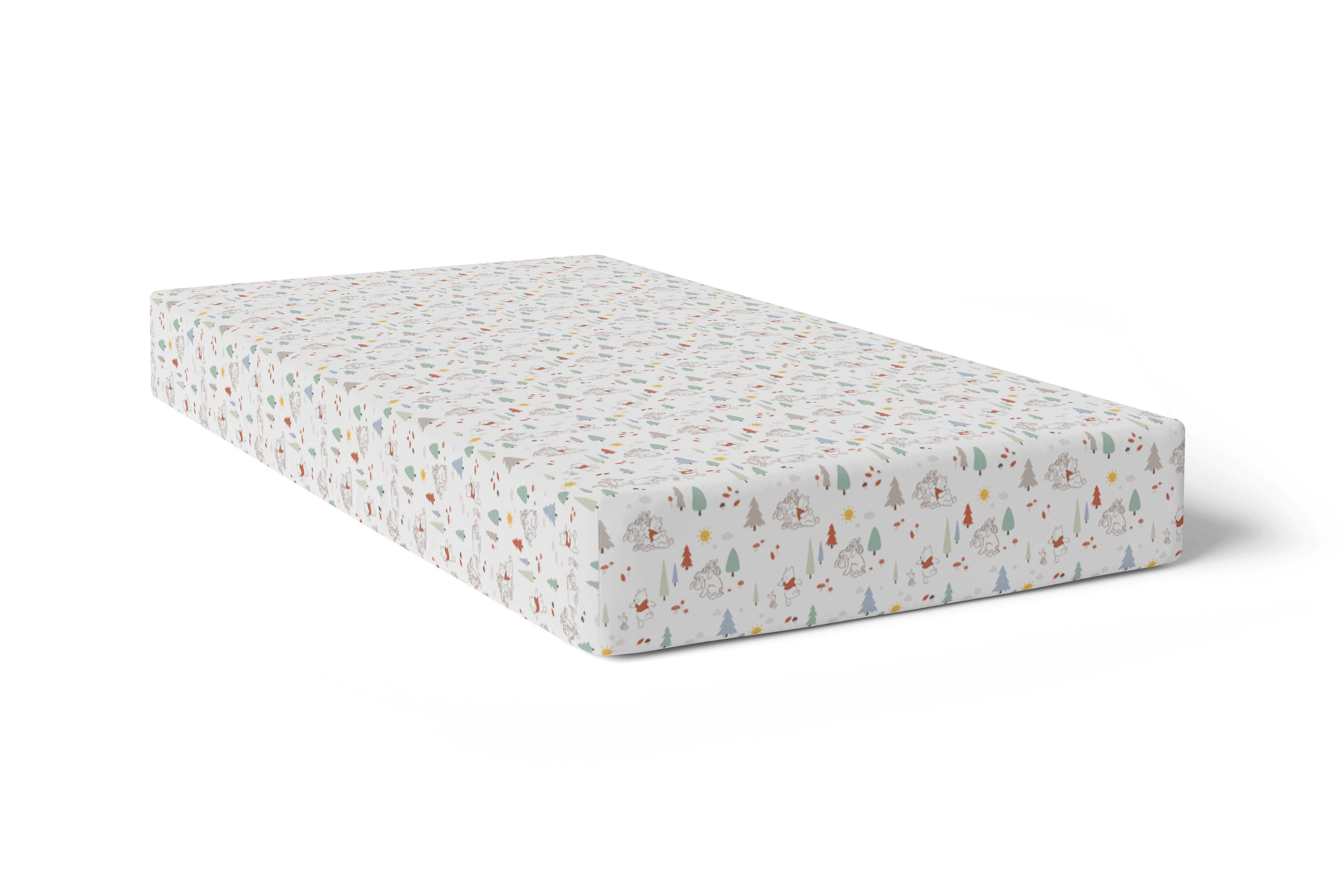 Disney Winnie the Pooh Jersey Knit Crib Fitted Sheet - Soft Baby Crib Sheet for Nursery, Toddler Bed, and Daycare Use