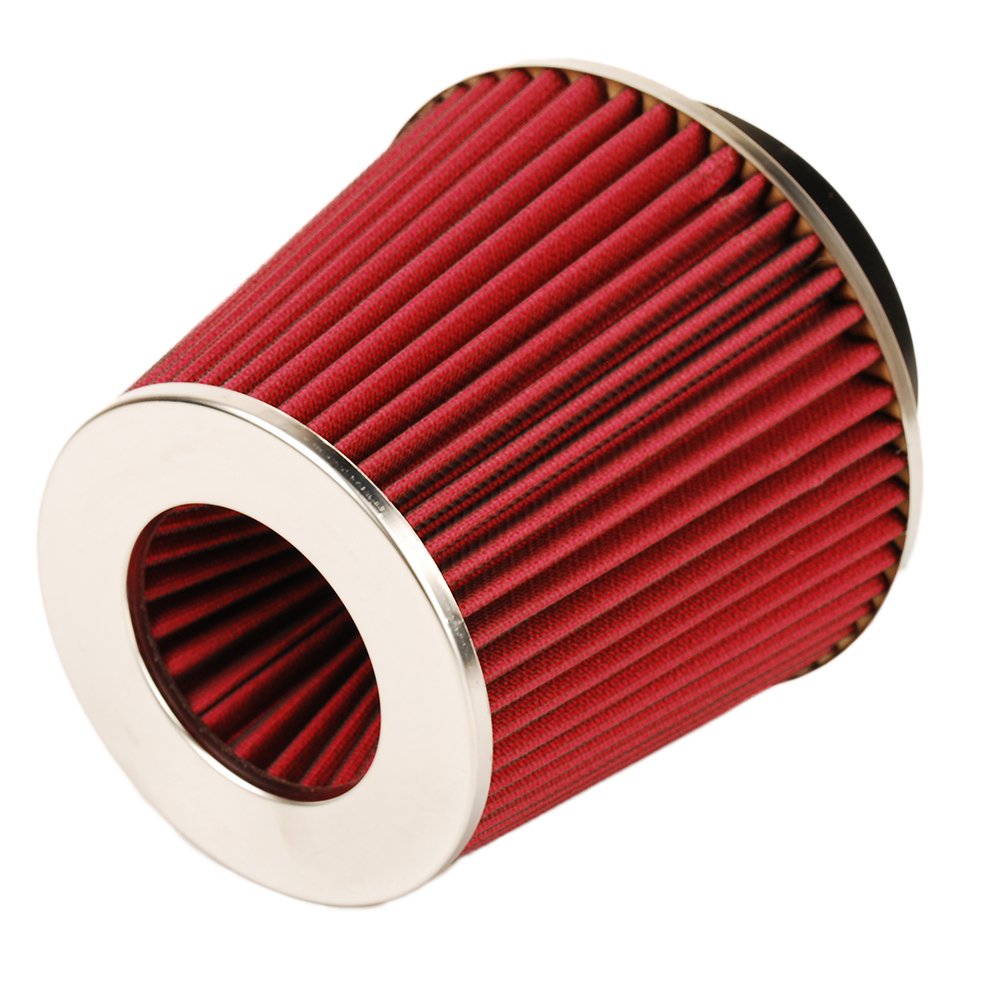 HIFROM High Flow Round Tapered Universal Clamp-On Air Filter 8132 - Washable & Reusable Performance Air Filter for Cars, Trucks & SUVs - Improves Engine Power & Fuel Efficiency