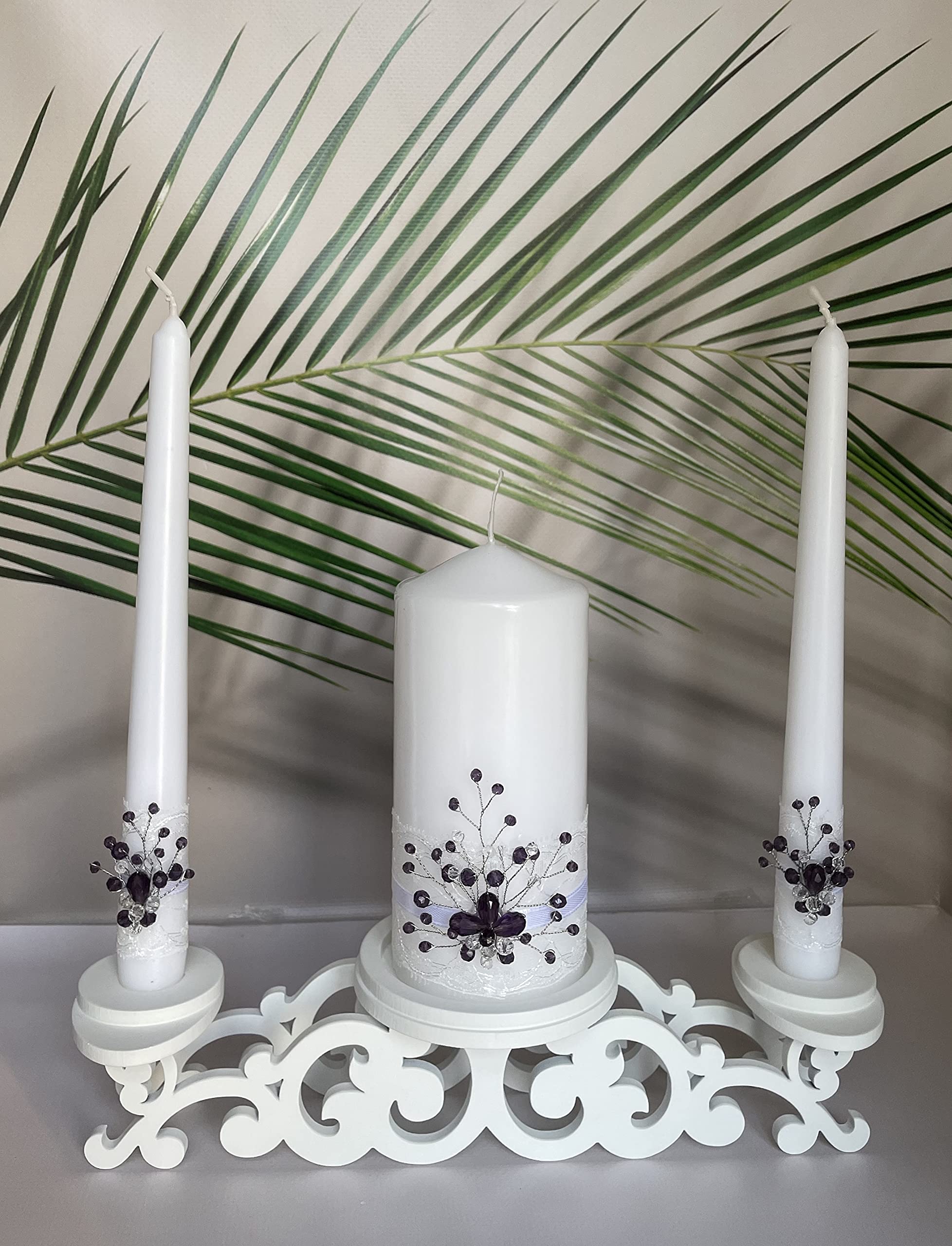 Unity Candle Holder Set - Elegant Wedding Ceremony Candle Stand with Pillar Holders - Perfect Wedding Gift & Reception Centerpiece Decor for Romantic Weddings, Vow Renewals, and Special Occasions