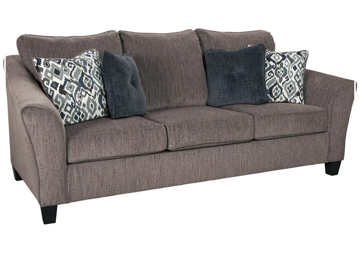 Gio Italia Naldini Sleeper Sofa in Slate Brown - Convertible 3-Seater Couch Bed for Small Spaces & Guest Rooms