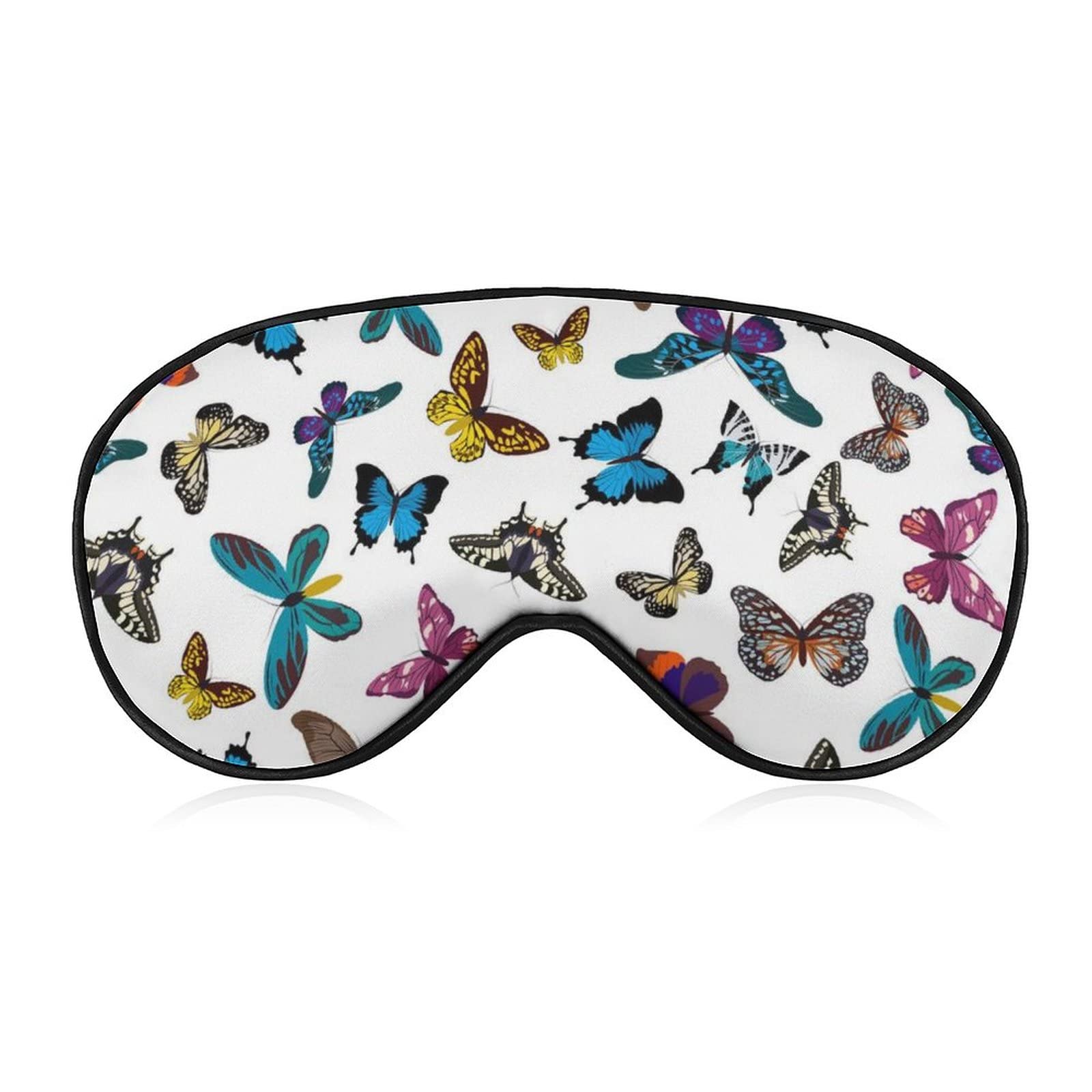 AMRANDOM Comfortable Lightweight Sleep Mask with Adjustable Strap - Soft Eye Cover for Travel, Naps & Relaxation - Butterfly Print Design for Women & Men - Perfect for Airplane, Office Break & Night Sleep